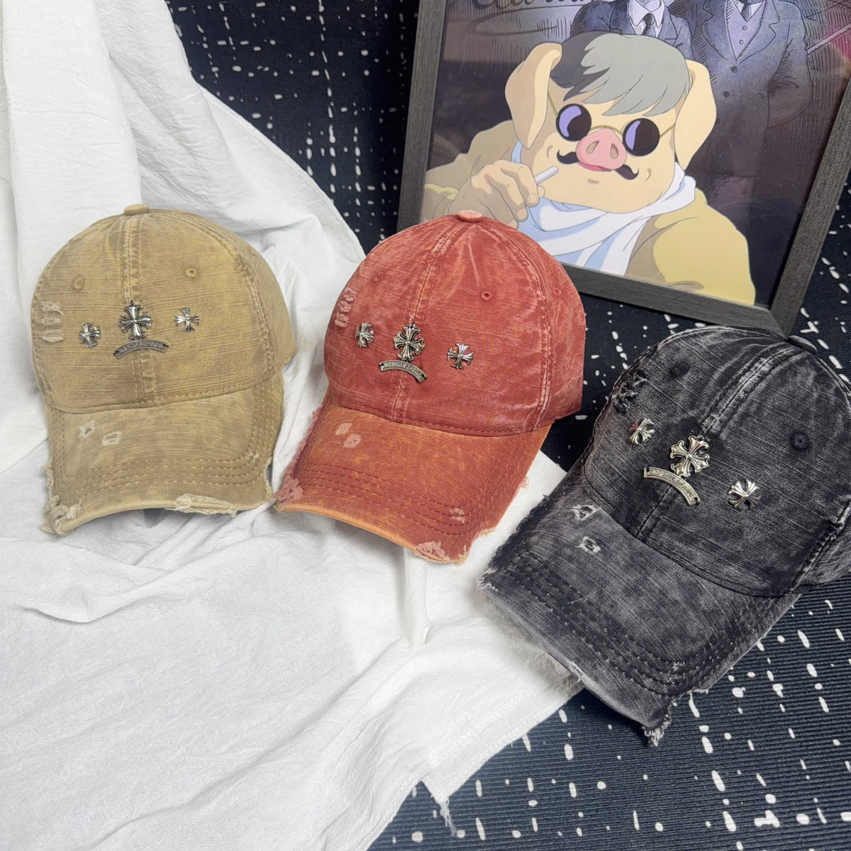 Chrome Hearts Vintage Distressed Baseball Cap